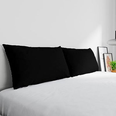 1 paar elegante kussenslopen, Made in Italy, zwart, 52 x 82 cm