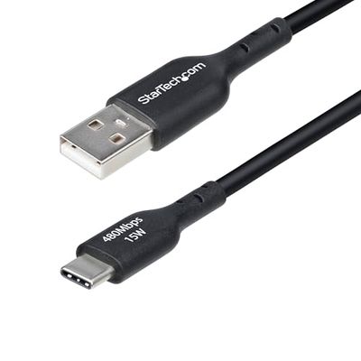 StarTech.com 2m USB-A naar USB-C Laadkabel, USB-A naar Type-C Oplaadkabel, 3A Fast Charge, USB 2.0 Data Transfer Kabel, M/M
