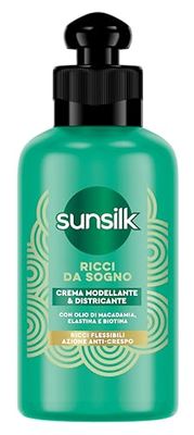 Sunsilk, Crème démêlante bouclés de rêve, crème pour cheveux bouclés défini, sans rinçage, formule active Fusion avec huile de macadamia, élasticité et biotine, 200 ml