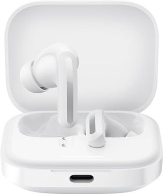 NK Redmi Buds 5 - Cuffie wireless Bluetooth 5.3, cancellazione attiva del rumore fino a 46 dB, fino a 10 ore di autonomia e 40 ore con custodia di ricarica, bianco