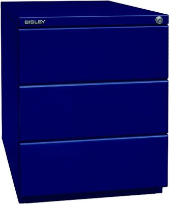 BISLEY Rolcontainer OBA met 25 mm top, 3 universele laden, metaal, 639 Oxfordblauw, 56,5 x 42 x 51,9 cm