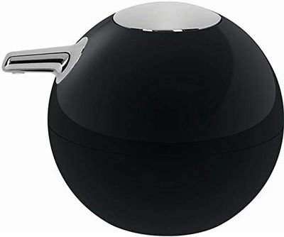 Spirella 11,5 x 11,5 x 10,5 cm, preto coleção Bowl, dispensador de sabão líquido, poliéster e ABS cromado