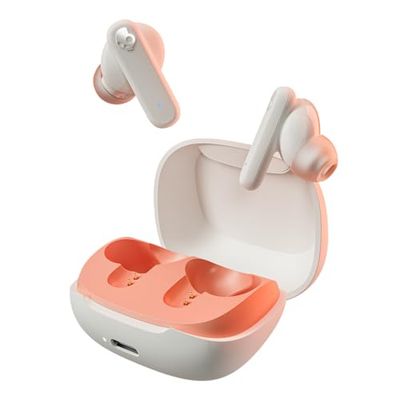 Skullcandy Auricolari Bluetooth Smoking Buds con Microfono, Sound Eccezionale, 50% Bioplastica, Fino a 20 Ore di Batteria, Compatibili con iPhone, Android e Molto Altro - Bianco