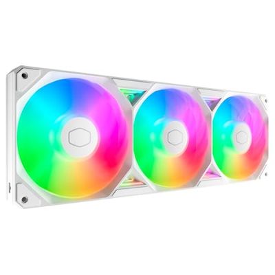 Cooler Master SickleFlow Edge 360 ARGB - 360mm uniframe met drie ventilatoren (PWM), hoge luchtstroom (190 CFM) & statische druk (3,54 mmH2O), ARGB Gen 2-verlichting, eenvoudige installatie - Wit