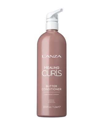 L'ANZA Healing Curls Butter Conditioner - Curly Hair Product for Moisturising and Detangling Velvety Curls with Anti-Humidity Moisturisers, with Sulphate Free, Paraben Free Formula (1L)