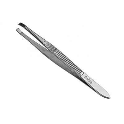 Pollié - Pince à épiler 9 cm chromée pointe droite