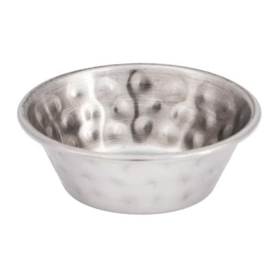 Olympia Olympia Sauce Cup Hammered St/St - 45ml 1 1/2oz (Box 12), Silver