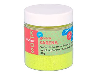 INNSPIRO Sable de couleur fluo jaune 100 gr, pour décoration et artisanat