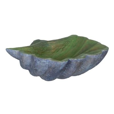 BigBuy Home Concha Green Grey Table Center 35 x 28 x 12 cm