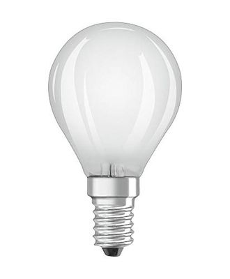 OSRAM Retrofit Classic P Lampadina LED, Attacco: E14, Bianca Calda, 2700 K, 4 W, Equivalenti a 40 W, Opaco, LED Retrofit CLASSIC P, Opaco, Taglia Unica