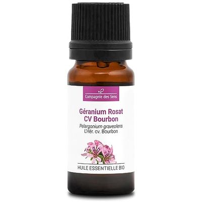 GERANIO ROSATO CV BOURBON BIO - 10mL - Olio Essenziale di Qualità Premium - 100% Puro, Naturale, garantito ChromaCert® - Chemotipizzato & Integrale