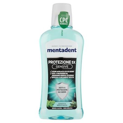 Płyn do płukania ust Mentadent 5x Ochrona dziąseł z CPC przed sporadycznym krwawieniem dziąseł 400 ml