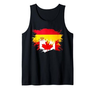 Bandiera della Spagna e del Canada Mix Heritage Canotta
