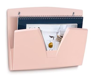 CEP 1 x magnetische wandmand, poederroze, voor het opbergen van kantoor, documenten, formaat 24 x 32 cm, organizer met magnetische mappen