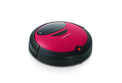 CLEANmaxx 09860 Robot Aspirapolvere con spatole in microfibra 2 in 1 | Robot Aspirapolvere | automatica e controllata a sensori | pulizia dei pavimenti, Rosso/Nero