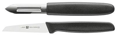 ZWILLING Twin Grip grönsakskniv set 2 delar (grönsakskniv 7 cm och skalkniv 6,5 cm), plasthandtag, svart