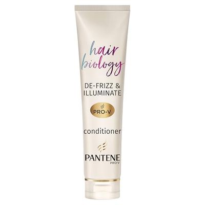 Pantene Hair Biology De frizz and Illuminate Hair Conditioner with Hyaluronic Acid, Omega 9 for Frizzy, Dry, Coloured Hair 160 ml