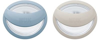NUK MommyFeel fopspeen voor baby's | 0-9 maanden | borstvoedingsvriendelijke speen | BPA-vrije siliconen | jeans & greige | 2 stuks