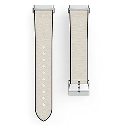 Hama Fitbit Cinturino di ricambio regolabile da 20 mm (cinturino di ricambio per smartwatch Fitbit Versa 3 e Sense, cinturino per Fitbit da sostituire, cinturino di ricambio in pelle e silicone, fibbia in acciaio inox, da donna) bianco