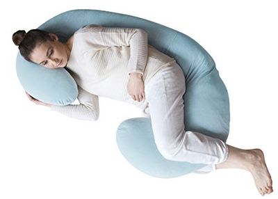 MOTHERHOOD Sleepy-C Premium voedingskussen van katoen-velours, Öko Tex Standard 100, lichtblauw 2019