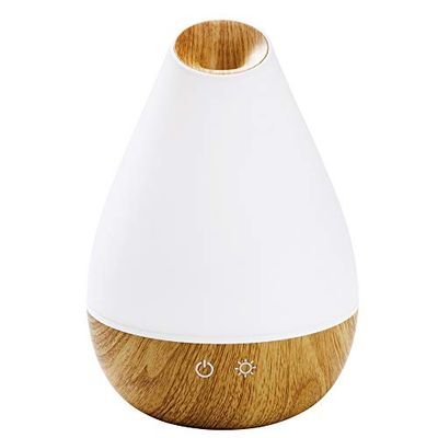 Promed AL-1300 WS Aroma Diffuser, 1,3L Tank, Sfeerlicht in 7 Kleuren, Houtachtig Ontwerp, Ultrasone Nevelverstuiving voor Aromatherapie & Geurende Etherische Oliën, Luchtbevochtiger en -Verfrisser