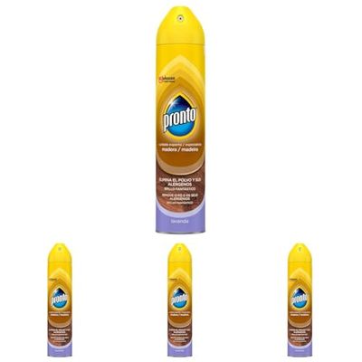 Pronto Classic Limpiador de Madera Lavanda, elimina el polvo y las huellas, aporta brillo y refrescante aroma, 250 ml (Paquete de 4)