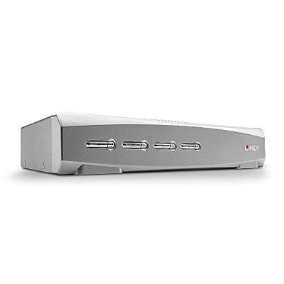 Lindy 39308 Switch KVM HDMI 4K60, USB 2.0 & Audio, 4 Porte