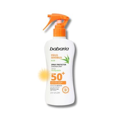 Babaria Pistola Proteor Solar Sensibles Spf50+, Blanco, 200 Mililitros