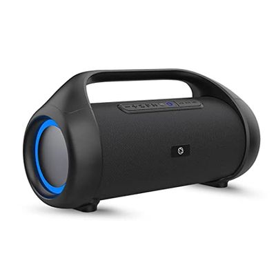 Manta SPK310 XBASS Altoparlante Bluetooth 5.0 - True Wireless Stereo - Assistente Google, Siri - Super Bass - Funzione vivavoce - Equalizzatore - Funzione power bank - Nero - 45,5x18,5x23 cm