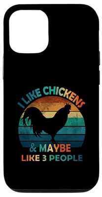 Me gustan los pollos y tal vez como 3 personas amante vintage divertido Carcasa para iPhone 12/12 Pro