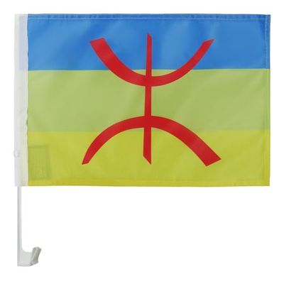 AZ FLAG Bandera de Coche Cabilia 45x30cm - Banderina Auto Bereber - Argelia 30 x 45 cm, Banderita ventana coche, Car Flag