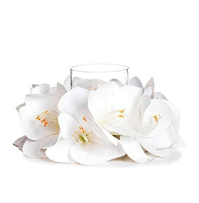 EUROCINSA Réf.81640C01 Navidad, Porte-Bougies Jaunes Terre Cuite, boîte de 2 unités, Plastique, 33 cm