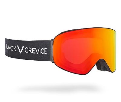 Black Crevice skidglasögon, med cylindriska glas, svart/röd revo