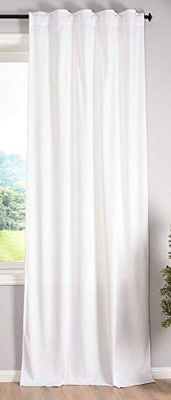 Gardinenbox assombrissement Milano Rideau en Velours Opaque avec Passants et Cordon de Serrage, Polyester, Blanc, 1 Stück HxB 235x135 cm
