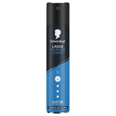 SCHWARZKOPF, Laque Fixation Forte, Protection anti-humidité, Technologie Haptiq System, Formule végane, san silicone, Fixation forte, Tenue longue durée, S'élimine au brossage, 250ml