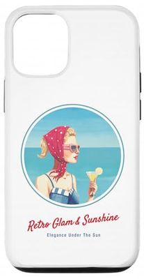 Fille rétro sur la Plage – Ambiance Estivale des années 50 Coque pour iPhone 12/12 Pro
