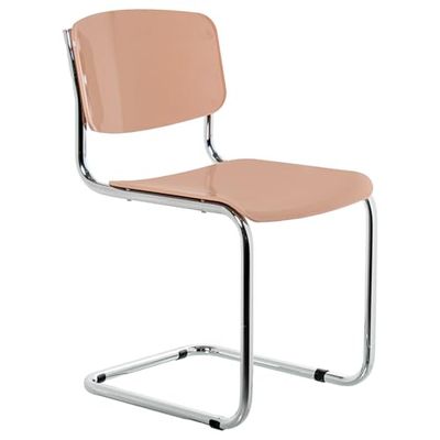 SILLA ABS ROSA PATAS METAL CROMADO_43X57X81CM ALT. ASIENTO:47CM
