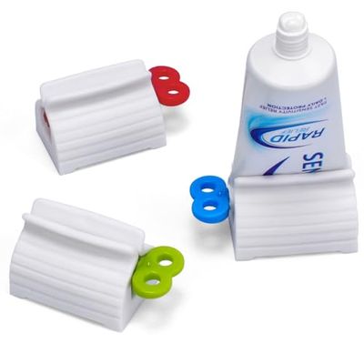 Alyvisun Toothpaste Squeezer, 3-Pack Plastic Toothpaste Roller Tube Squeezer, Toothpaste Dispenser for Paint, Hand Cream, Ketchup, and Cosmetic Tube