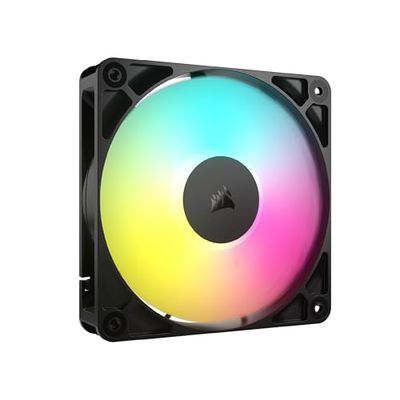 CORSAIR RS120 ARGB 120 mm PWM Ventola – Connessione a Margherita – Basso Rumore – Cuscinetto a Cupola Magnetica – Confezione Singola – Nero