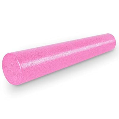 ProsourceFit High Density Foam Rollers 36 - inches long,Firm Full Body Athletic Massage Tool for Back Stretching, Yoga, Pilates, Post Workout Muscle Recuperation, Pink
