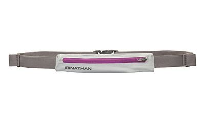 Nathan Sports Mirage Pak Ceinture de Course compacte et Mince pour Tous Ceux Qui ne veulent Transporter Que Le Strict nécessaire – mais sans en Sentir la présence!! Glacier/Purple Cactus