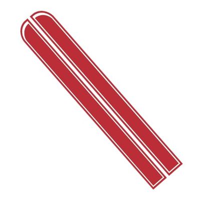 Ambiance - Adhesivo para campana de coche, diseño de rayas, color rojo cereza, 1 par de 129 x 24 cm