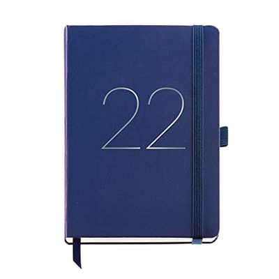 Miquelrius - Jaarplanner 2022 Chester - Weekoverzicht - Grootte Plus 155 x 213 mm (ca. A5) - Hardcover van kunstleer - Blauw - Catalaans