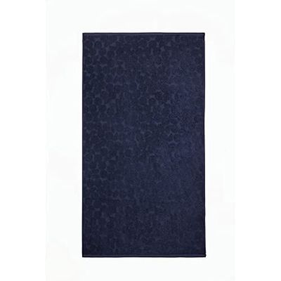 Fusion - Navy Blue Circle Pebble Bath Towel (70 x 130cm)- 100% Cotton - Soft Touch - Geometric Circle Shape Embossed Towel - Bath Towel Large, Bathroom Accessory - Ingo Collection