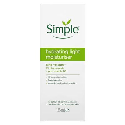 Simple Kind to Skin Hydrating Light Moisturiser UK’s 1 facial skin care brand* for 12-hour moisturisation 125 ml