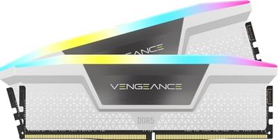 CORSAIR Vengeance RGB DDR5 RAM 32Go (2x16Go) 6400MHz CL36-48-48-104 1.35V AMD Expo Intel XMP 3.0 Mémoire pour Ordinateur de Bureau – Blanc (CMH32GX5M2B6400Z36W)