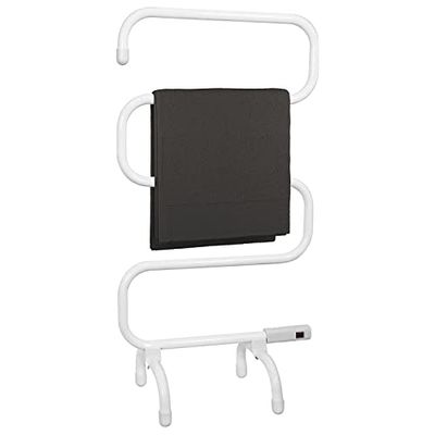 Status Radiator Towel Rail, 5 Bars Electric Heated Towel Rail, White, Free Standing, WHTR-100W1PKB