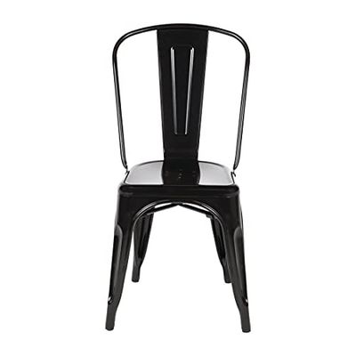 Bolero Black Steel Bistro Side Chair Pack of 4