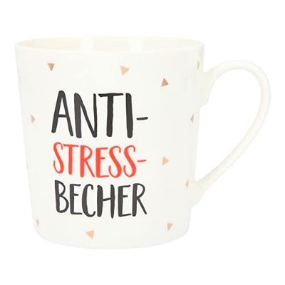 Depesche 5909-053 - Tazza con manico, in porcellana, 300 ml, con scritta, anti-stress
