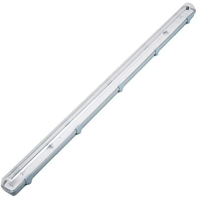 BeMatik waterdicht scherm voor LED buis 1 x 1200 mm met aansluiting in twee uiteinden IP65 T8 G13 (NP52), Transparant